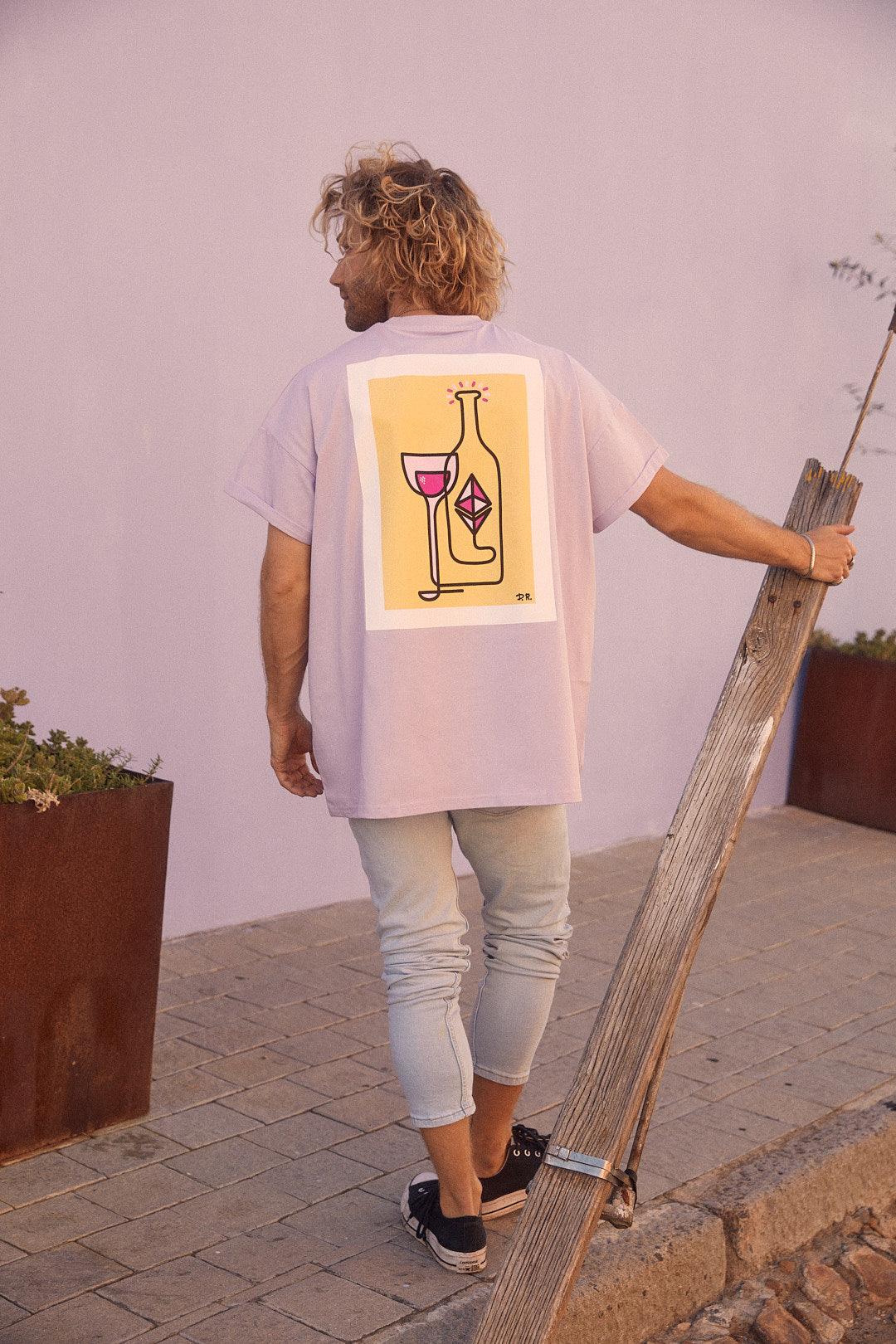 Wine  Oversized Tee  Lila