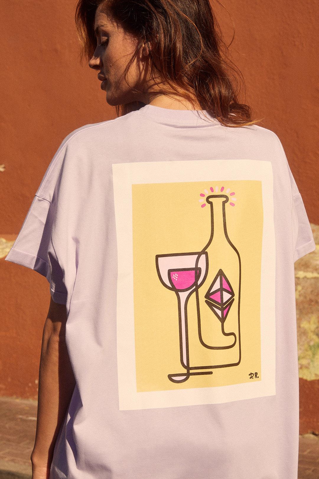 Wine  Oversized Tee  Lila